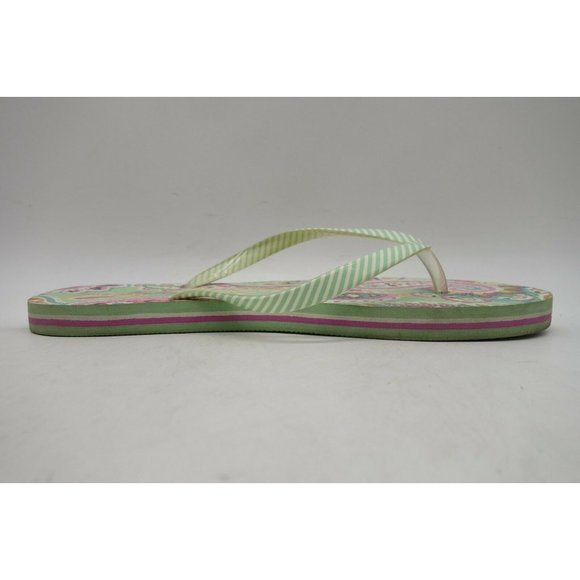 Vera Bradley Green Multi-Color Casual Slide Flip Flop Sandals Shoes Womens 7 - 8 - Picture 6 of 10